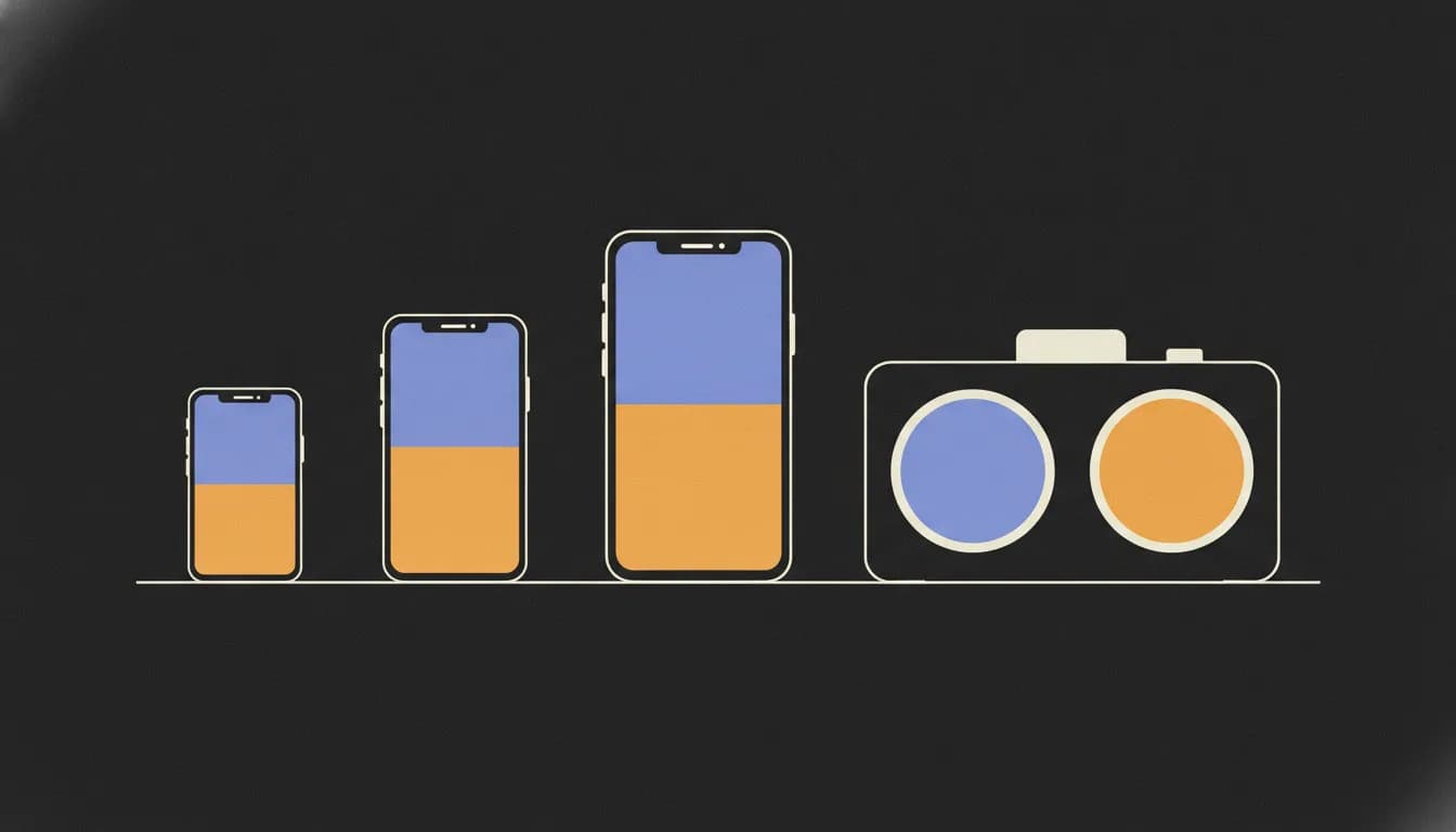 Three phones running two-colour chess clocks lined up beside a physical tournament chess clock, compared side by side.